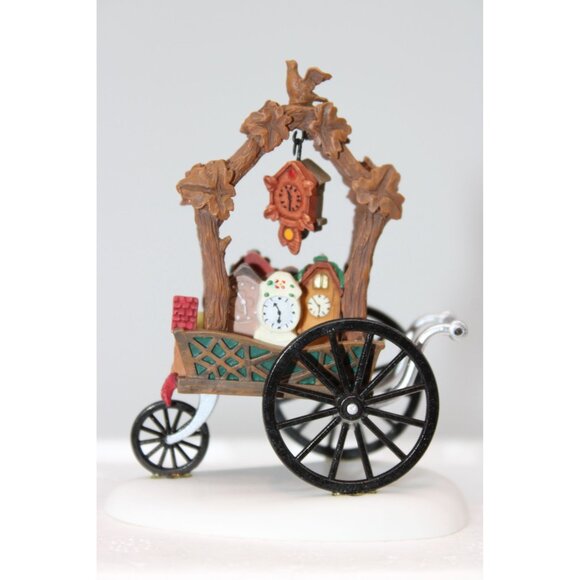 Dept 56 Alpine Village - Cuckoo Clock Vendor & Cart (no box) - Picture 4 of 7